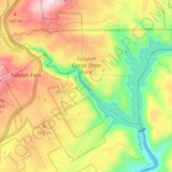Tallulah Gorge State Park topographic - Thumbnail 