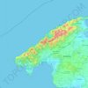 Serra de Tramuntana topographic map, elevation, terrain