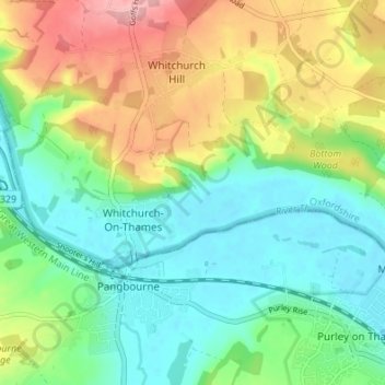 Whitchurch-on-Thames topographic map, elevation, terrain