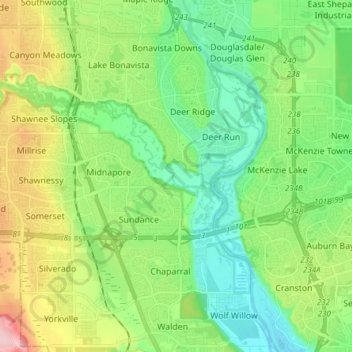 Fish Creek Park topographic map, elevation, terrain
