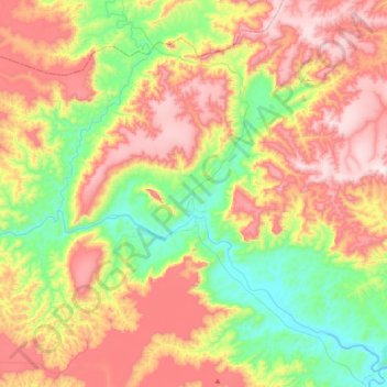 Coronel Murta topographic map, elevation, terrain