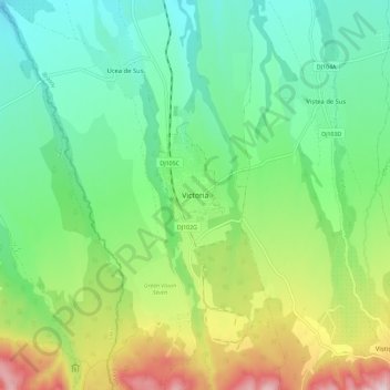 Victoria topographic map, elevation, terrain