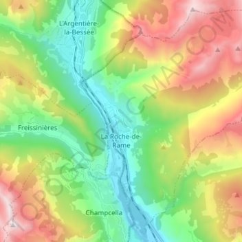 La Roche-de-Rame topographic map, elevation, terrain