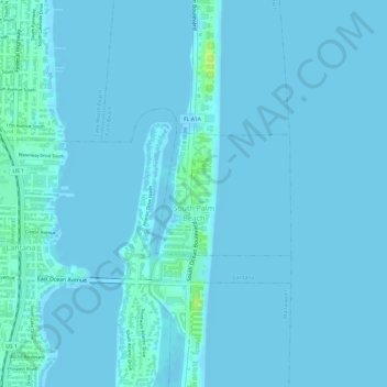 South Palm Beach topographic map, elevation, terrain