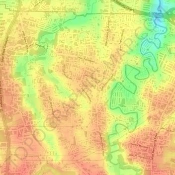 Cinangka topographic map, elevation, terrain