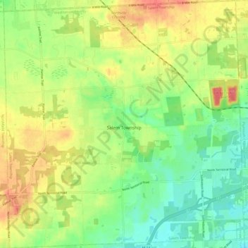 Salem Township topographic map, elevation, terrain