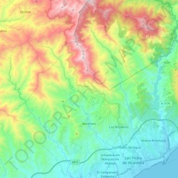 Benahavís topographic map, elevation, terrain