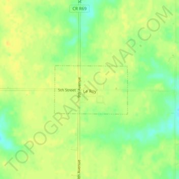 Le Roy topographic map, elevation, terrain