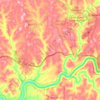 Beaver Township topographic map, elevation, terrain