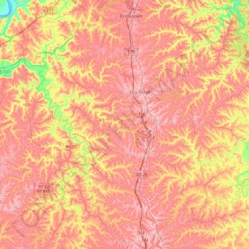 Grant County topographic map, elevation, terrain