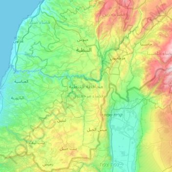 Nabatieh Governorate topographic map, elevation, terrain