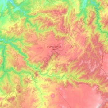 Oulmès ⵡⴰⵍⵎⴰⵙ ولماس topographic map, elevation, terrain