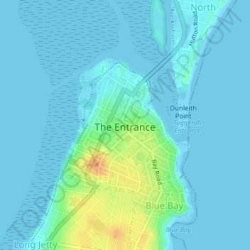 The Entrance topographic map, elevation, terrain