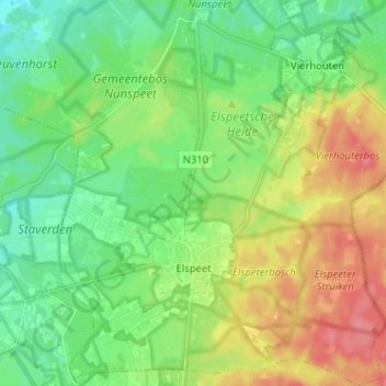 Elspeet topographic map, elevation, terrain