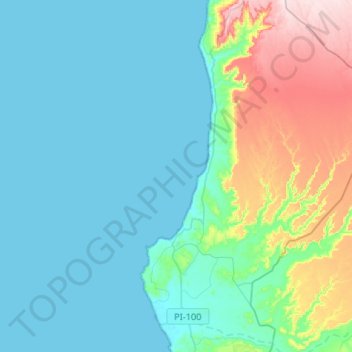 Lobitos topographic map, elevation, terrain
