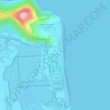 Pallarenda topographic map, elevation, terrain