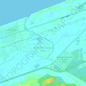 Kampong Sungai Bera topographic map, elevation, terrain