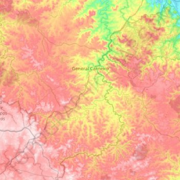 General Carneiro topographic map, elevation, terrain