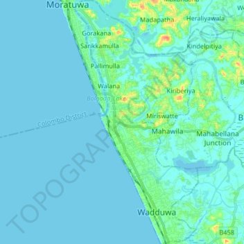 Panadura DS Division topographic map, elevation, terrain