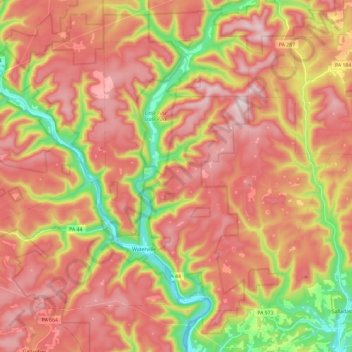 Cummings Township topographic map, elevation, terrain