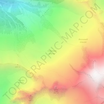 Coleman Glacier topographic map, elevation, terrain