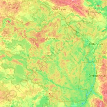 Labanoras Regional Park topographic map, elevation, terrain