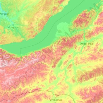 Khamar-Daban topographic map, elevation, terrain