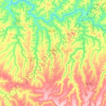 Palotina topographic map, elevation, terrain