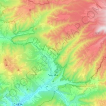 Sovata topographic map, elevation, terrain