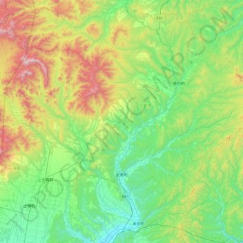 足寄町 topographic map, elevation, terrain