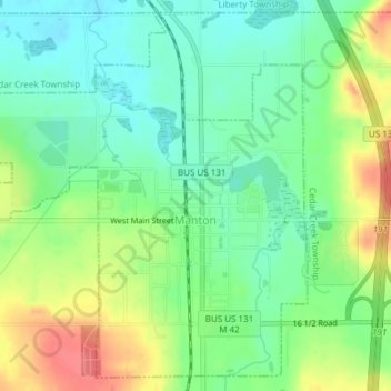 Manton topographic map, elevation, terrain