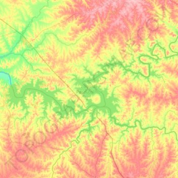 Lago de Paso Palmar topographic map, elevation, terrain