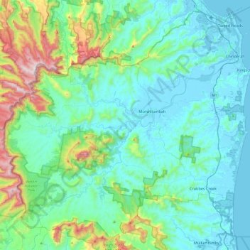 Tweed Shire Council topographic map, elevation, terrain