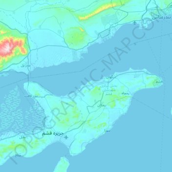 دهستان حومه قشم topographic map, elevation, terrain