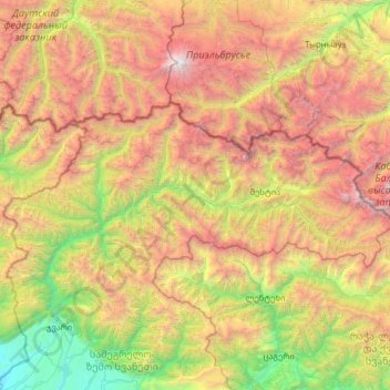 Mestia Municipality topographic map, elevation, terrain