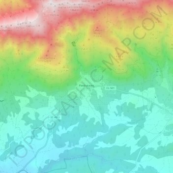 Piedralaves topographic map, elevation, terrain