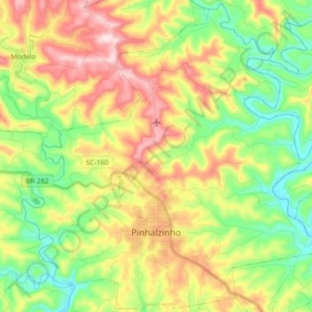 Pinhalzinho topographic map, elevation, terrain