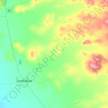 Jandowae topographic map, elevation, terrain