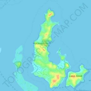 Macleay Island topographic map, elevation, terrain