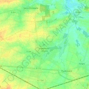 Aigrefeuille-d'Aunis topographic map, elevation, terrain