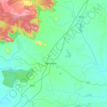 Balarampur topographic map, elevation, terrain