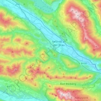 Paternion topographic map, elevation, terrain