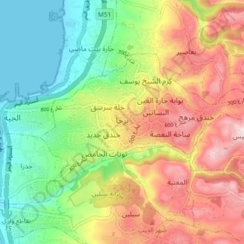 Barja topographic map, elevation, terrain