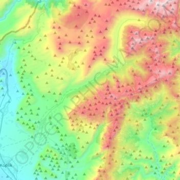 Shkrel topographic map, elevation, terrain