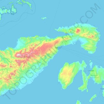 Banggai Regency topographic map, elevation, terrain