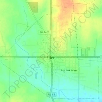 Eden topographic map, elevation, terrain