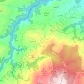 Cova topographic map, elevation, terrain