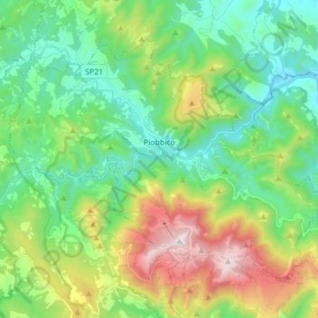 Piobbico topographic map, elevation, terrain