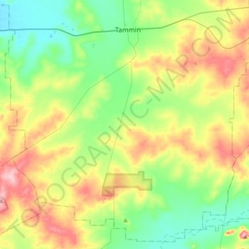 South Tammin topographic map, elevation, terrain
