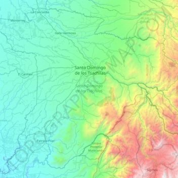 Santo Domingo topographic map, elevation, terrain